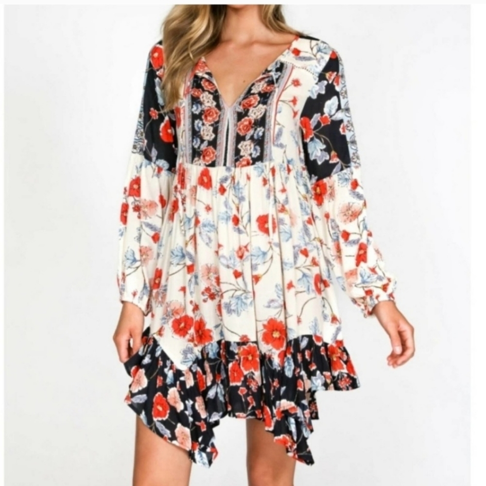 Patrons of peace boho floral dress